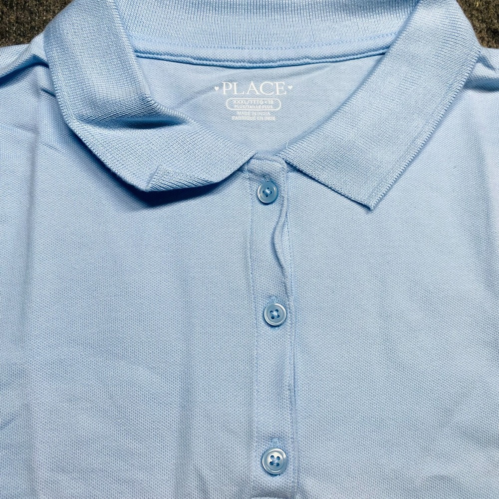 Children’s Place Girls Uniform Polo Light Blue XXXL 18 New